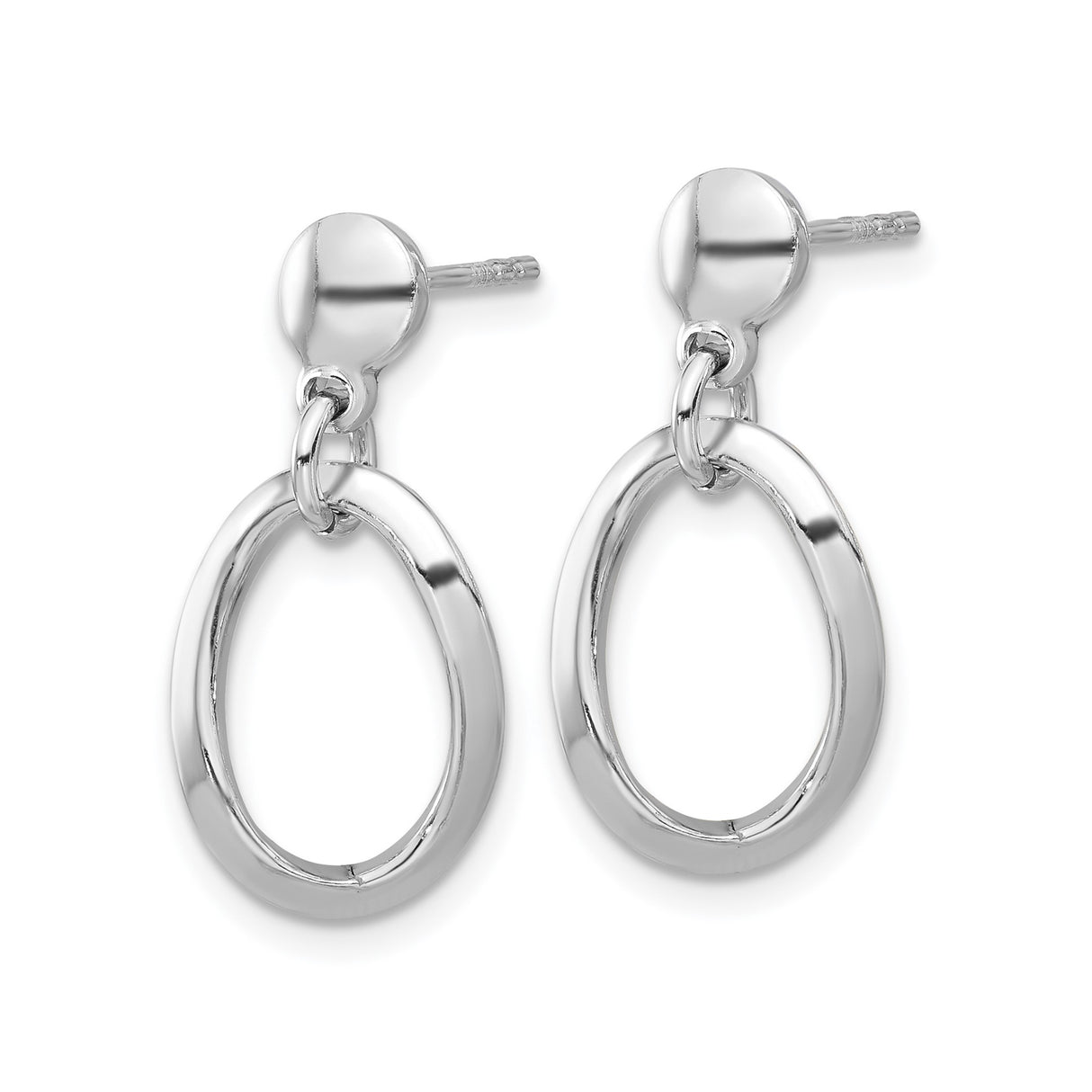 Sterling Silver Drop Dangle Earrings with Twisted Oval and Teardrop Shapes, Minimalist Modern Style