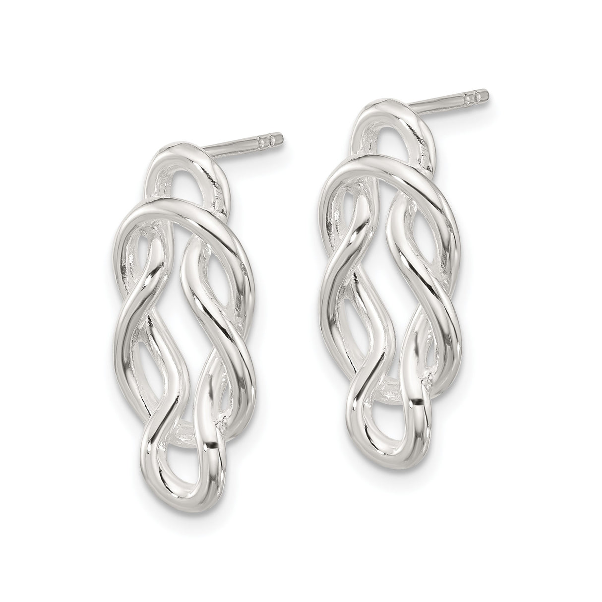 Sterling Silver Infinity Knot Earrings with Twisted Loop Design