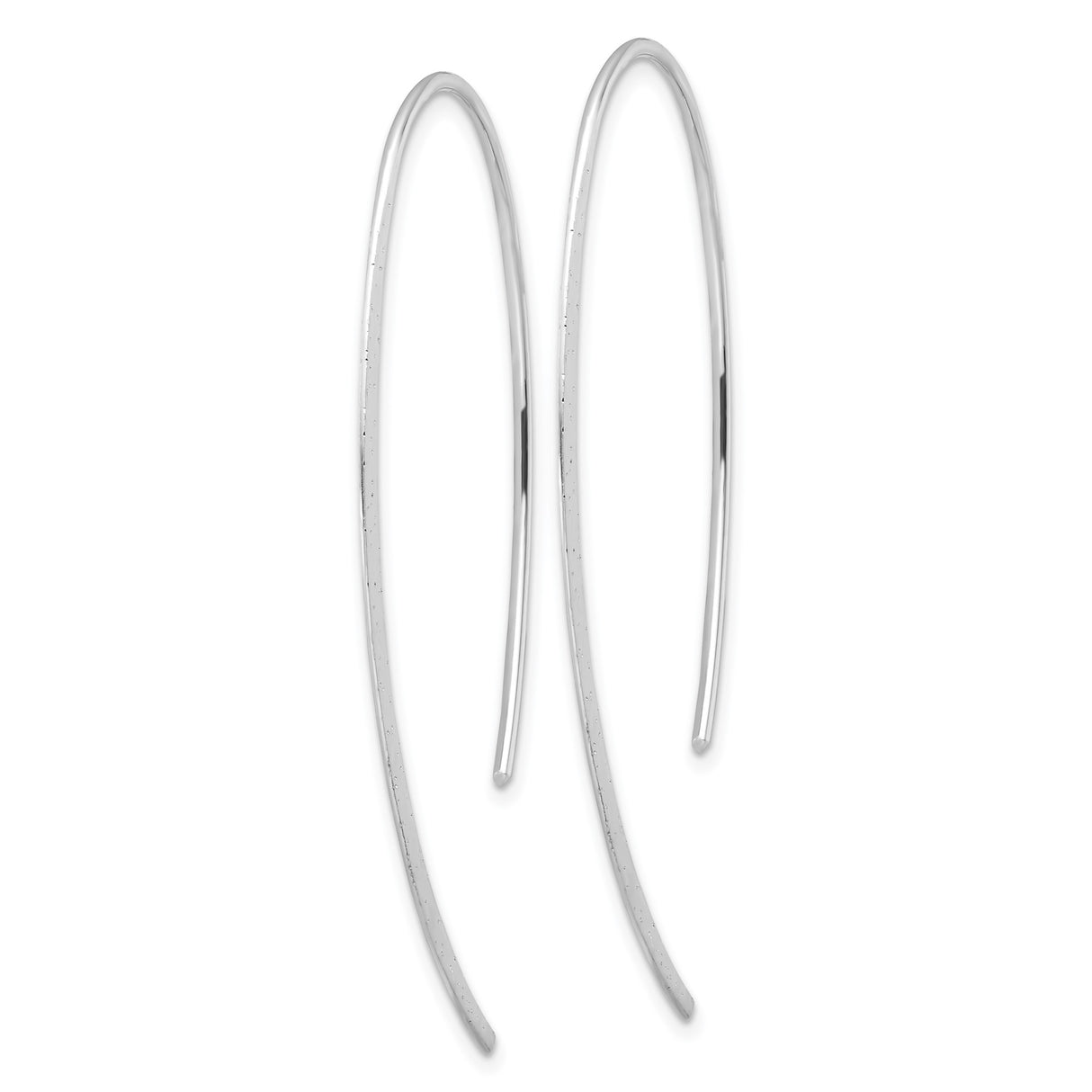 Sterling Silver Threader Earrings, Lightweight Minimalist Curved Drop Style for Women