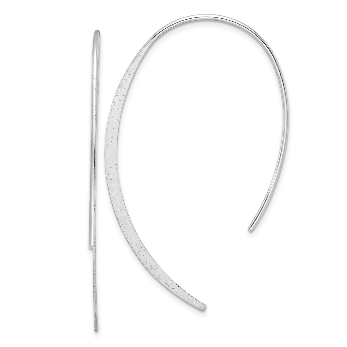 Sterling Silver Threader Earrings, Lightweight Minimalist Curved Drop Style for Women