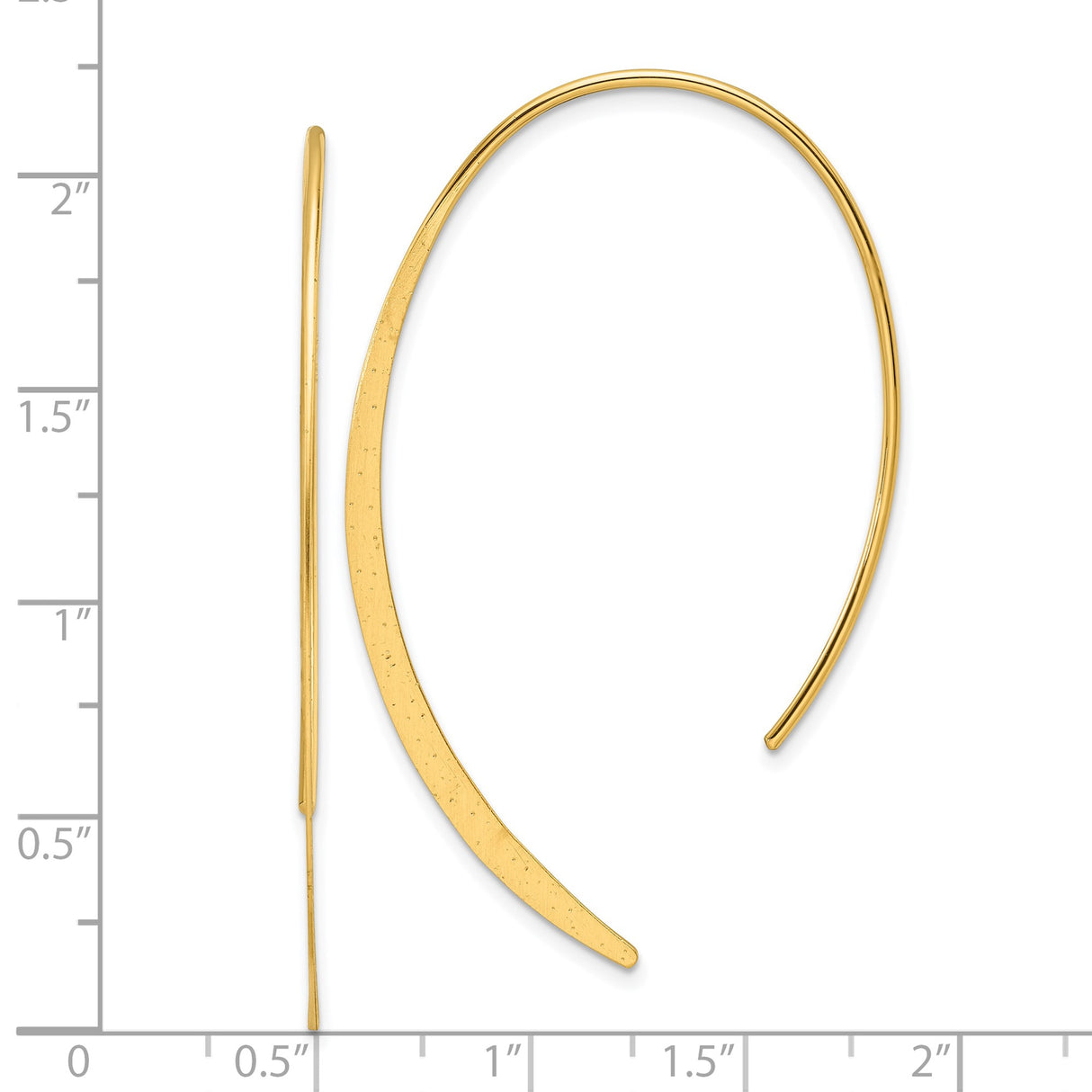 Sterling Silver Threader Earrings, Minimalist Curved Bar Design, Lightweight Modern Style for Women