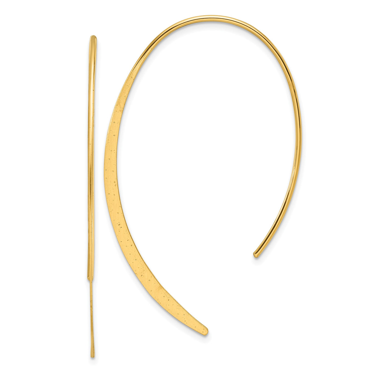 Sterling Silver Threader Earrings, Minimalist Curved Bar Design, Lightweight Modern Style for Women