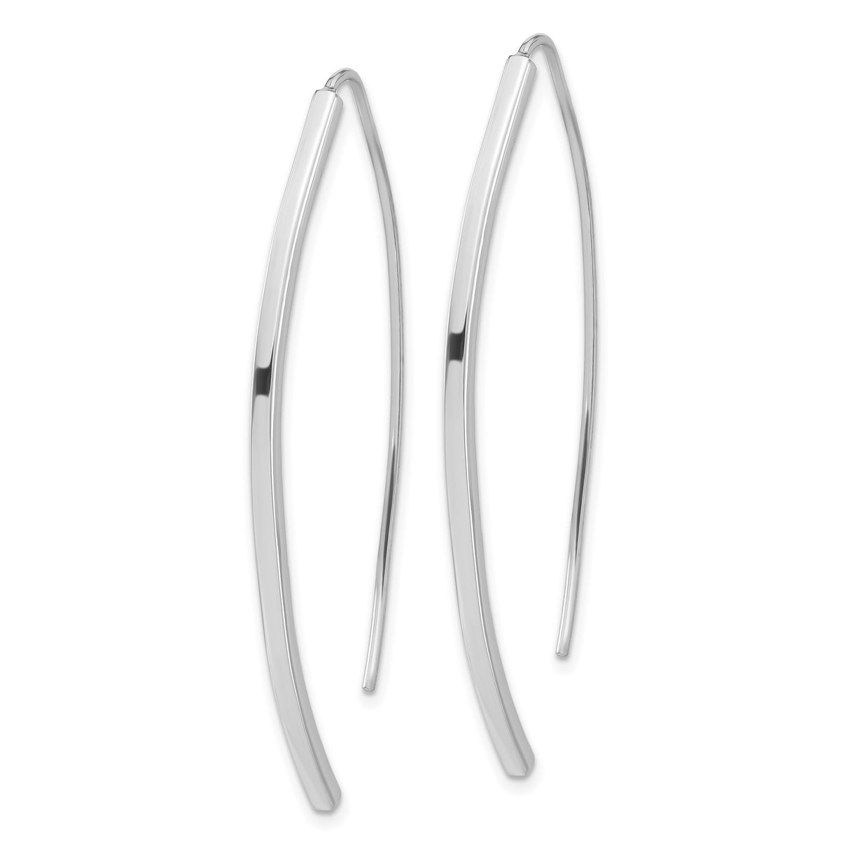 Sterling Silver Threader Earrings with Sleek Curved Bar Design, Minimalist Drop Style for Women