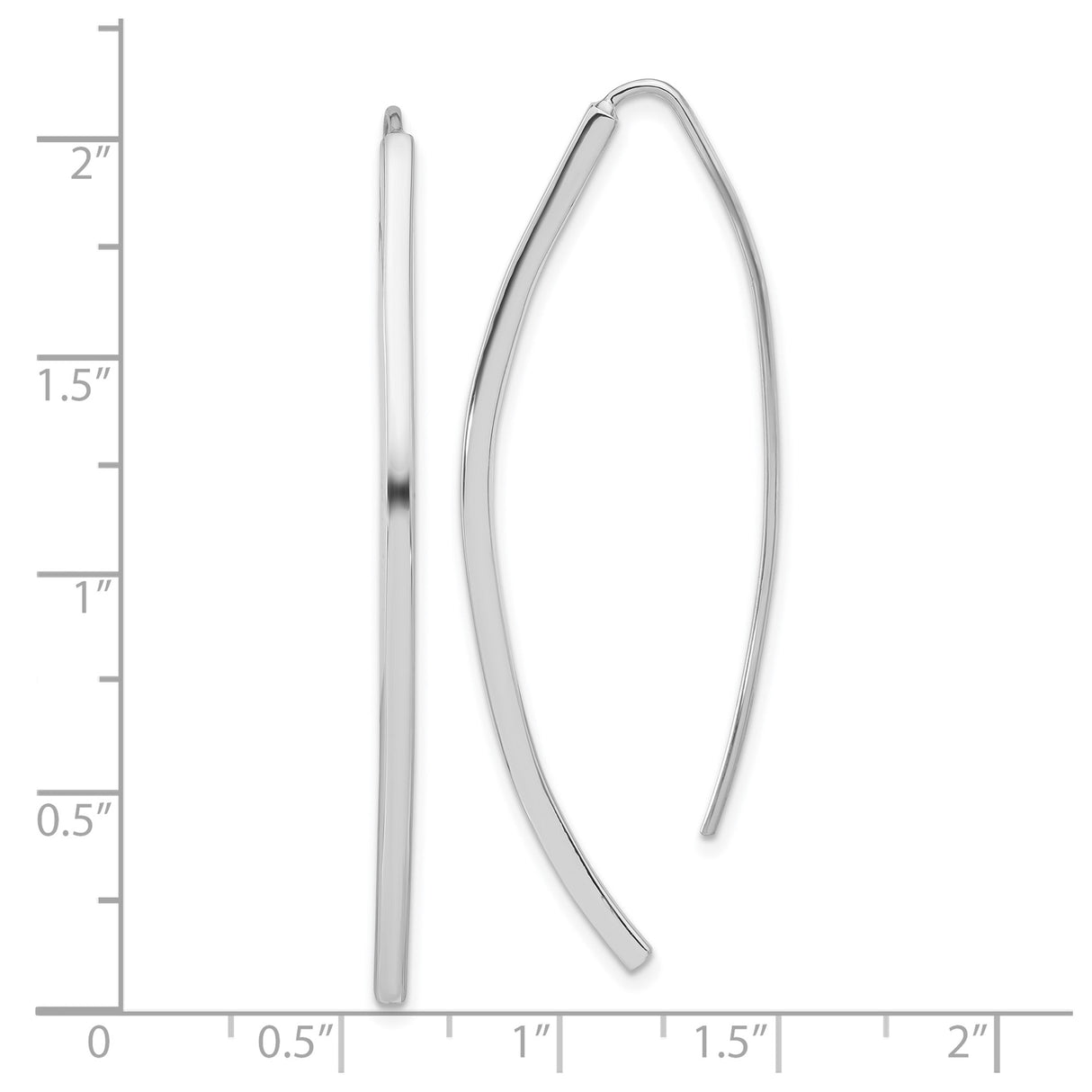 Sterling Silver Threader Earrings with Sleek Curved Bar Design, Minimalist Drop Style for Women