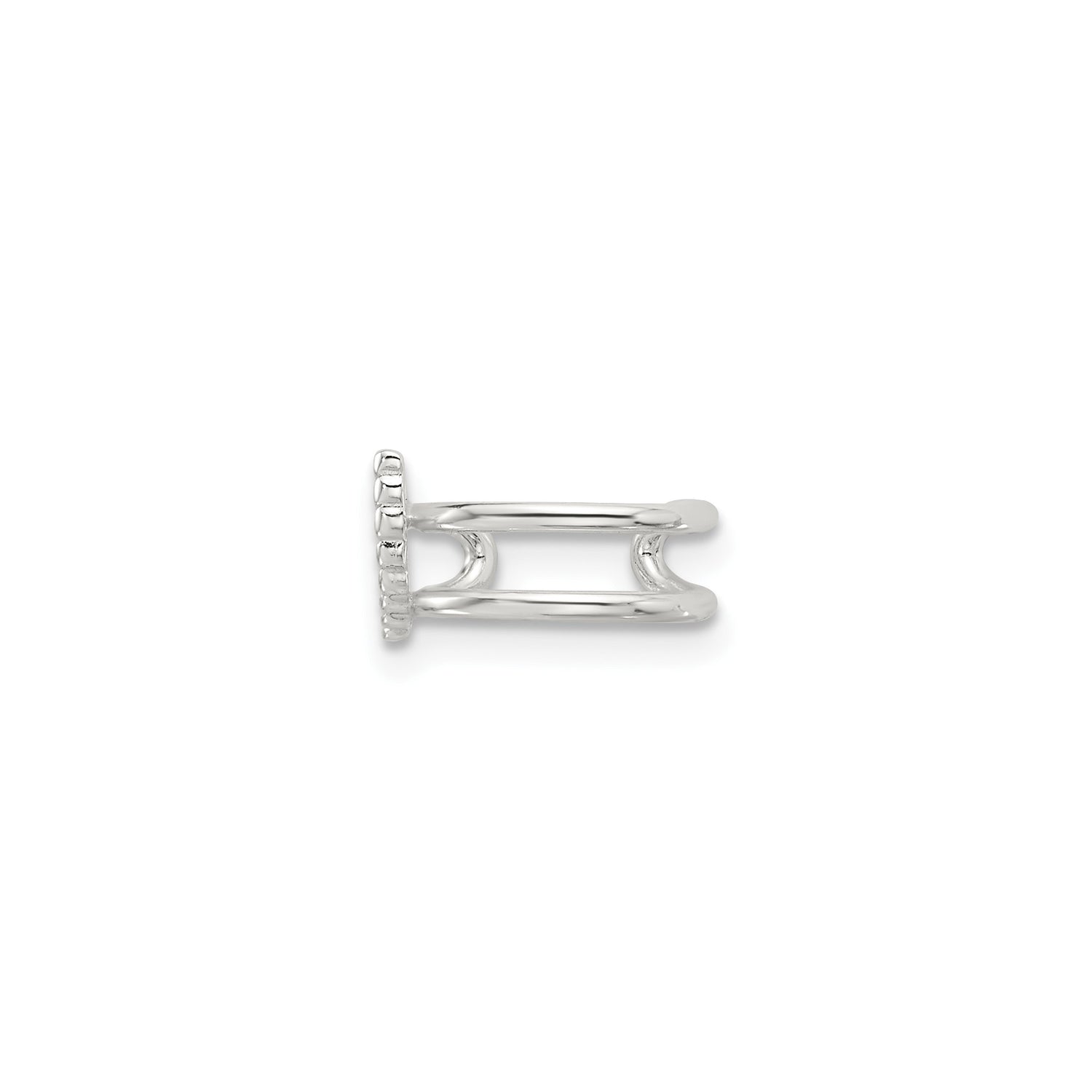 Sterling Silver Ear Cuff with Detailed Angel Wing Design, Unisex Spiritual Jewelry