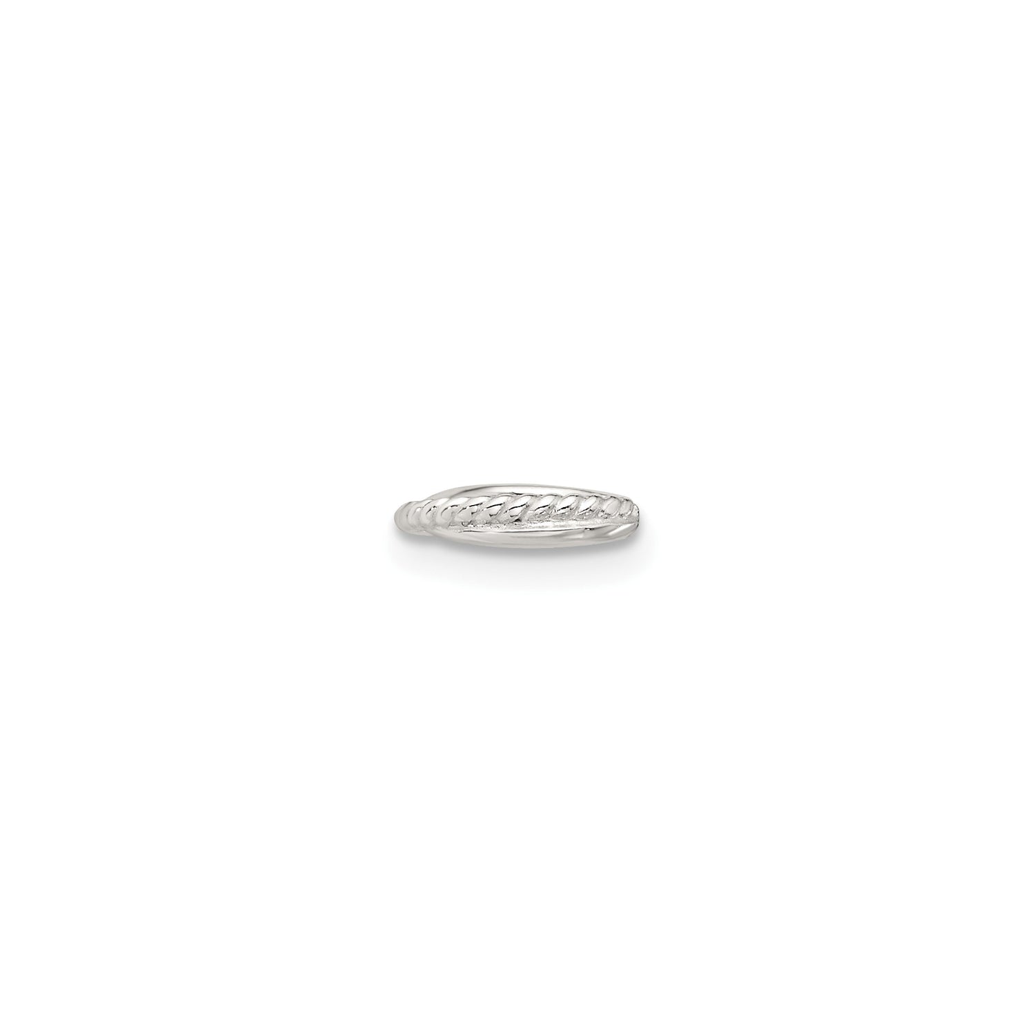 Sterling Silver Rope Twist Ring, Minimalist Matte Finish Stackable Band for Women