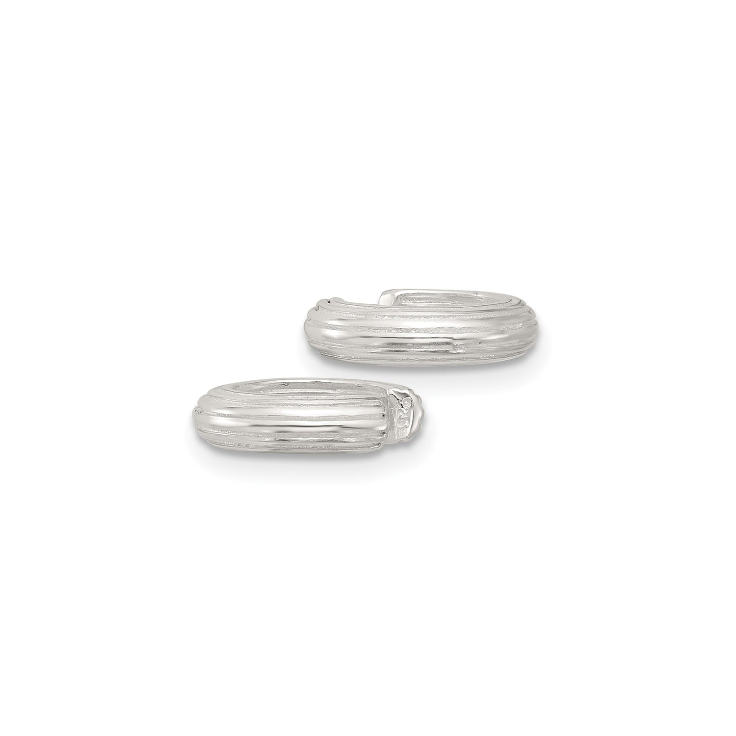 Sterling Silver Letter C Charm, Grooved Polished Bead Pendant, Modern Unisex Initial Jewelry
