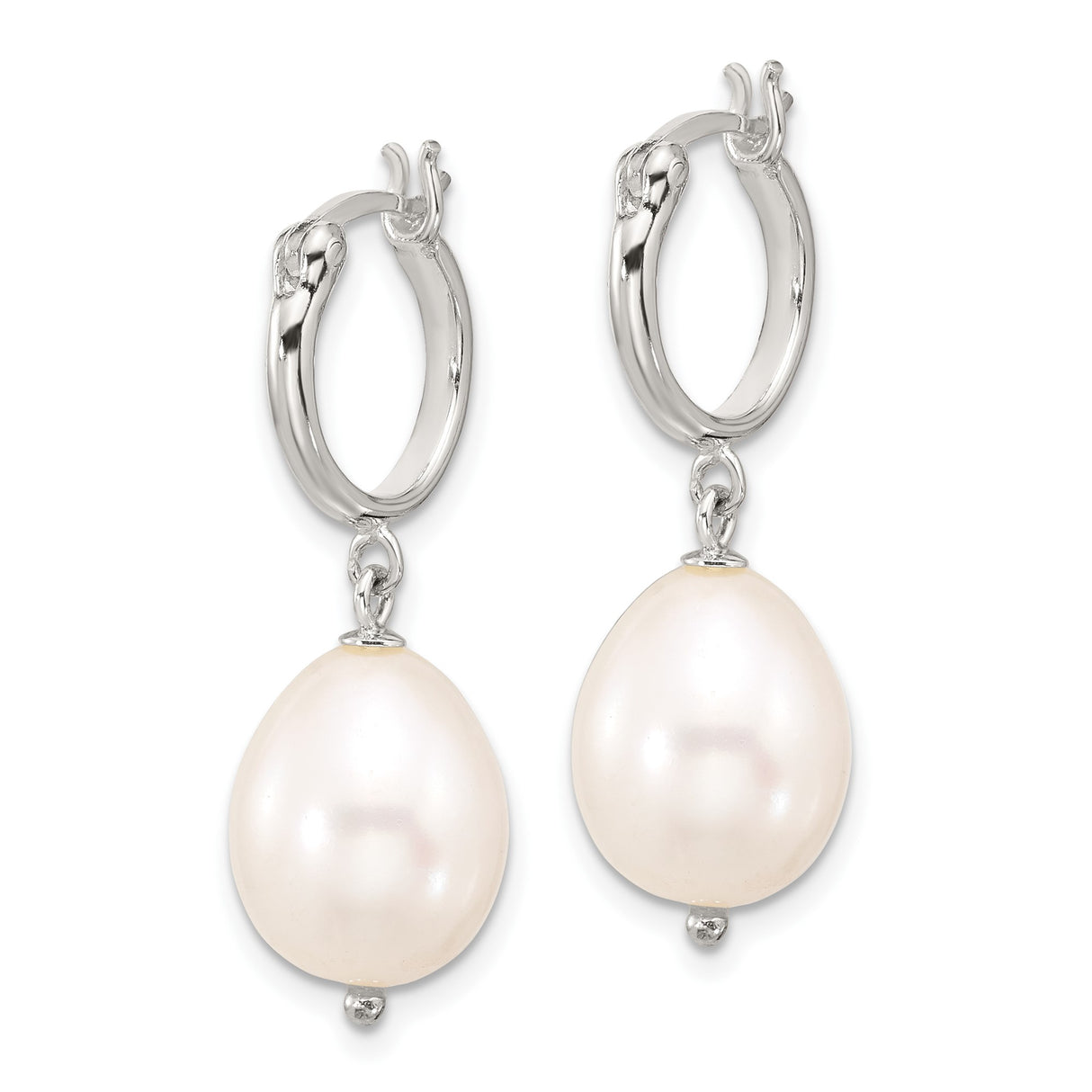 Sterling Silver Drop Earrings with Freshwater Pearls, Classic Teardrop Design for Women