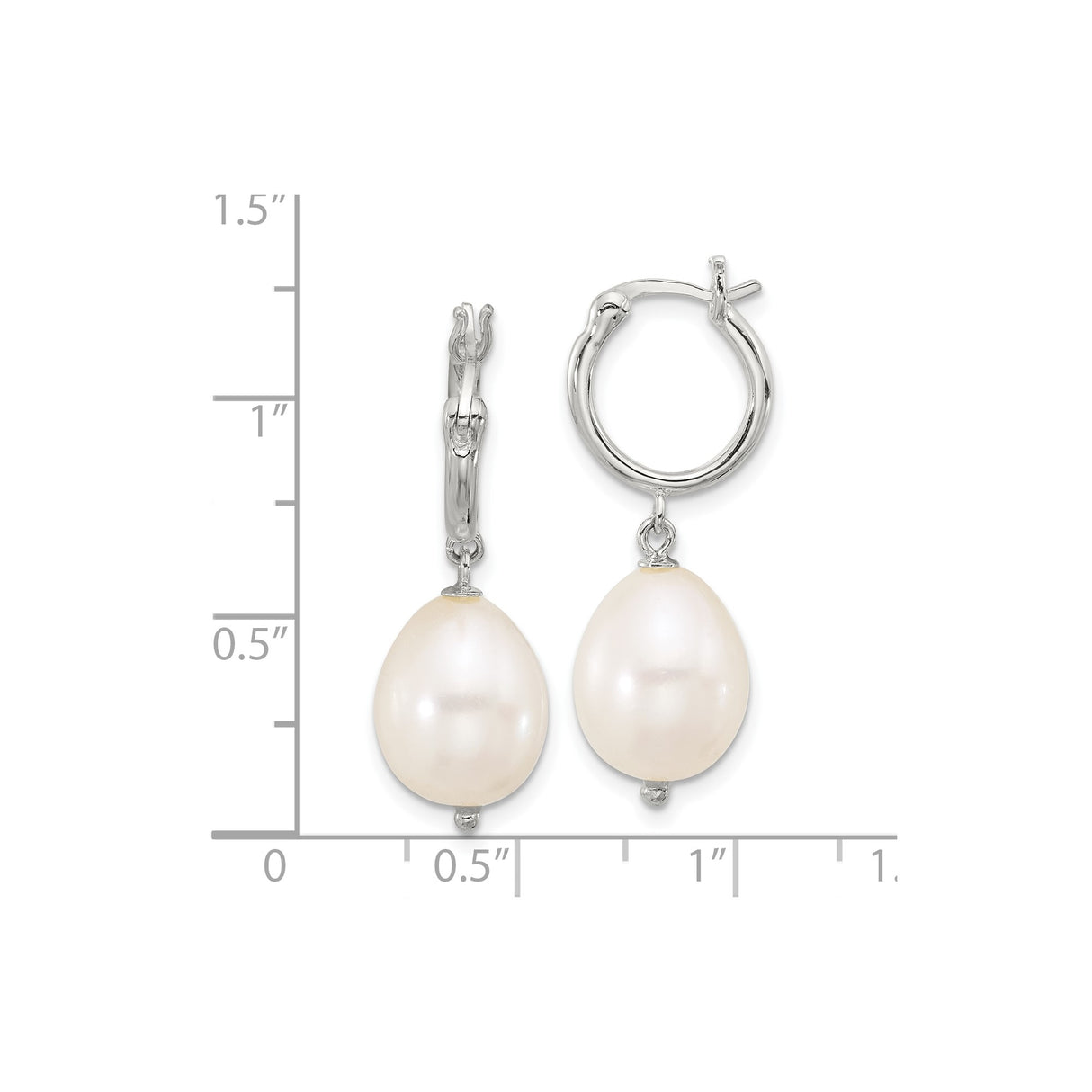 Sterling Silver Drop Earrings with Freshwater Pearls, Classic Teardrop Design for Women