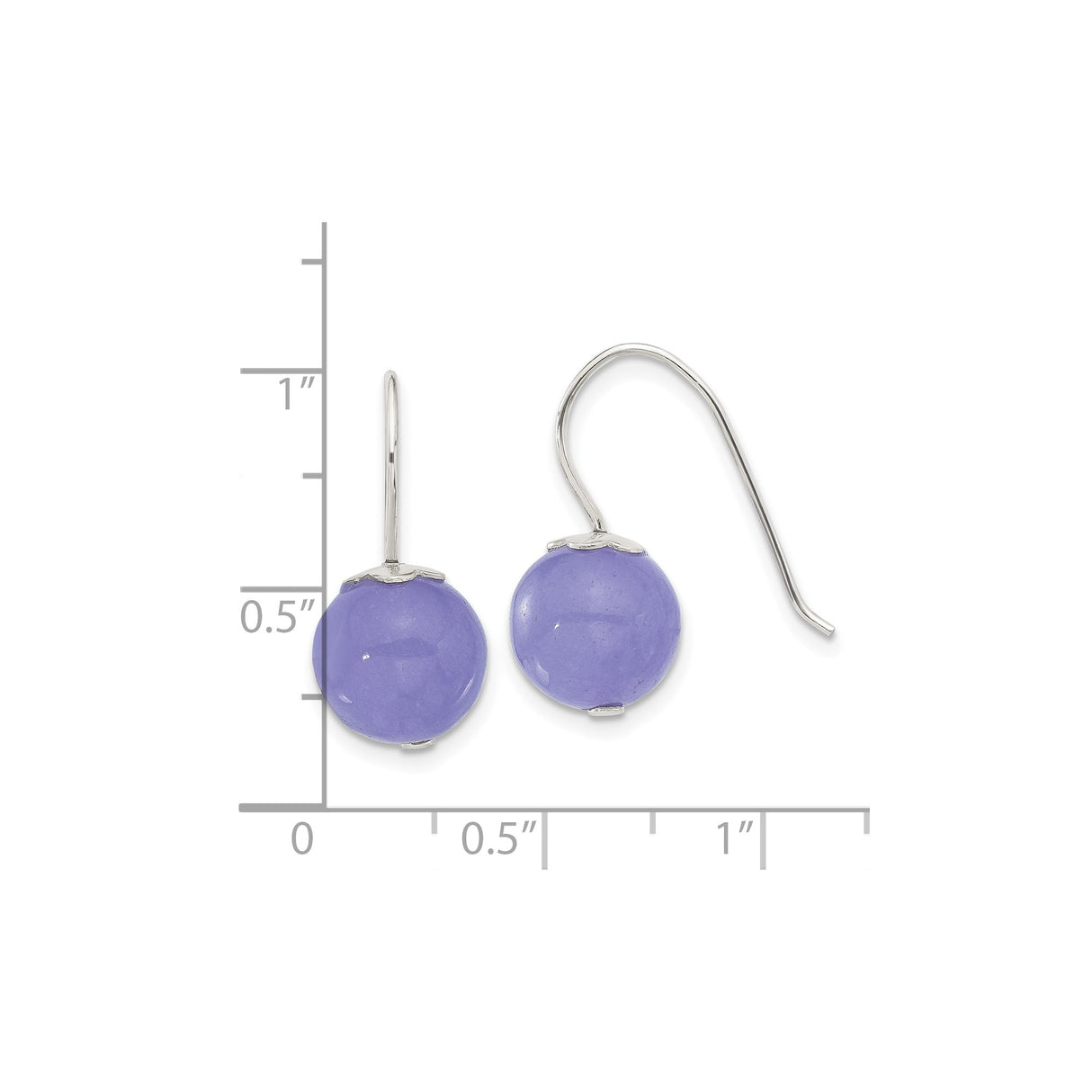 Sterling Silver Drop Earrings with Lavender Jade, Minimalist Dangle Design for Women