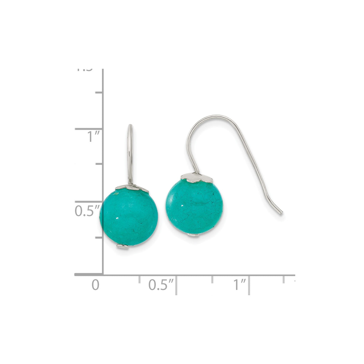 Sterling Silver Dangle Earrings with Jade, Lightweight Minimalist Hook Style for Women