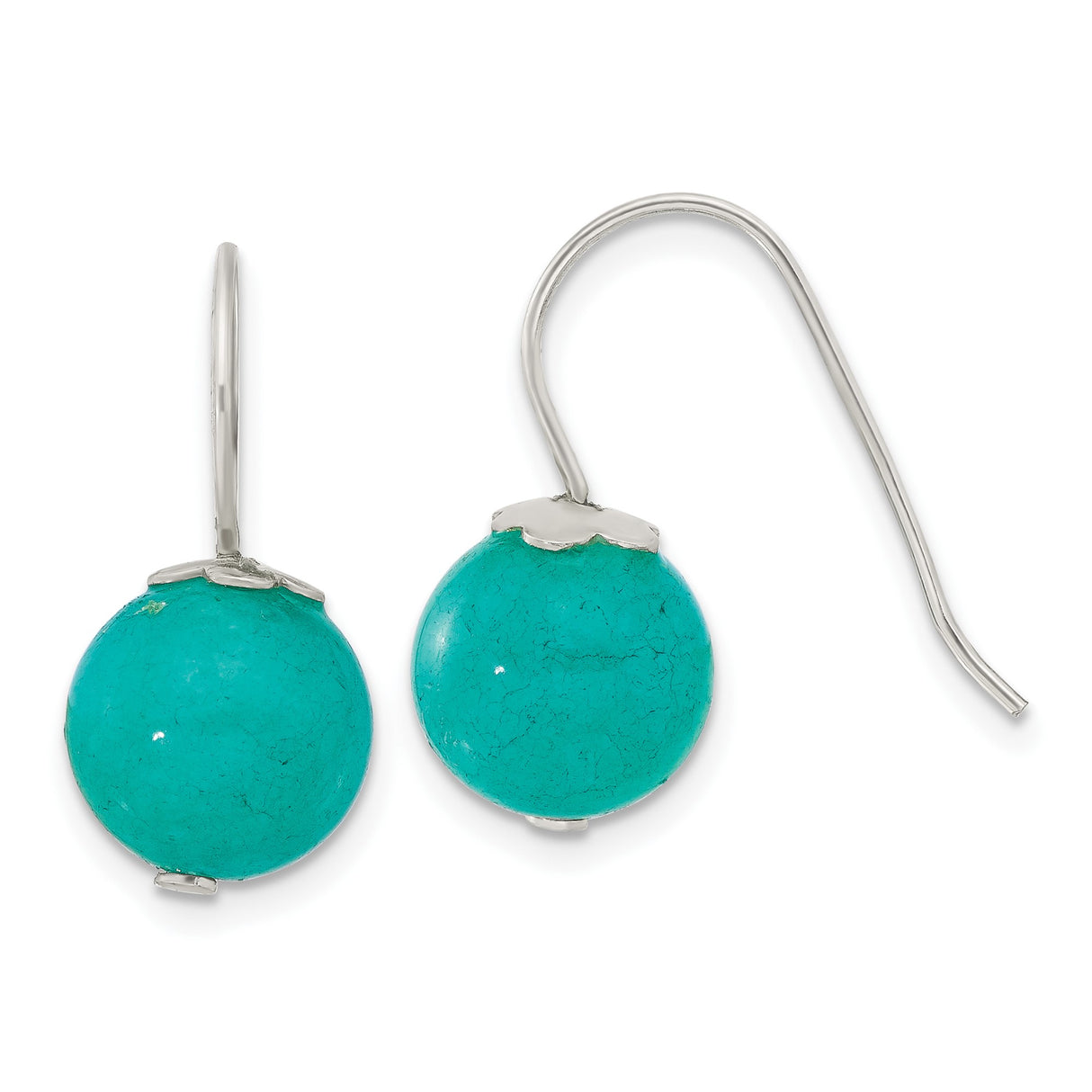 Sterling Silver Dangle Earrings with Jade, Lightweight Minimalist Hook Style for Women