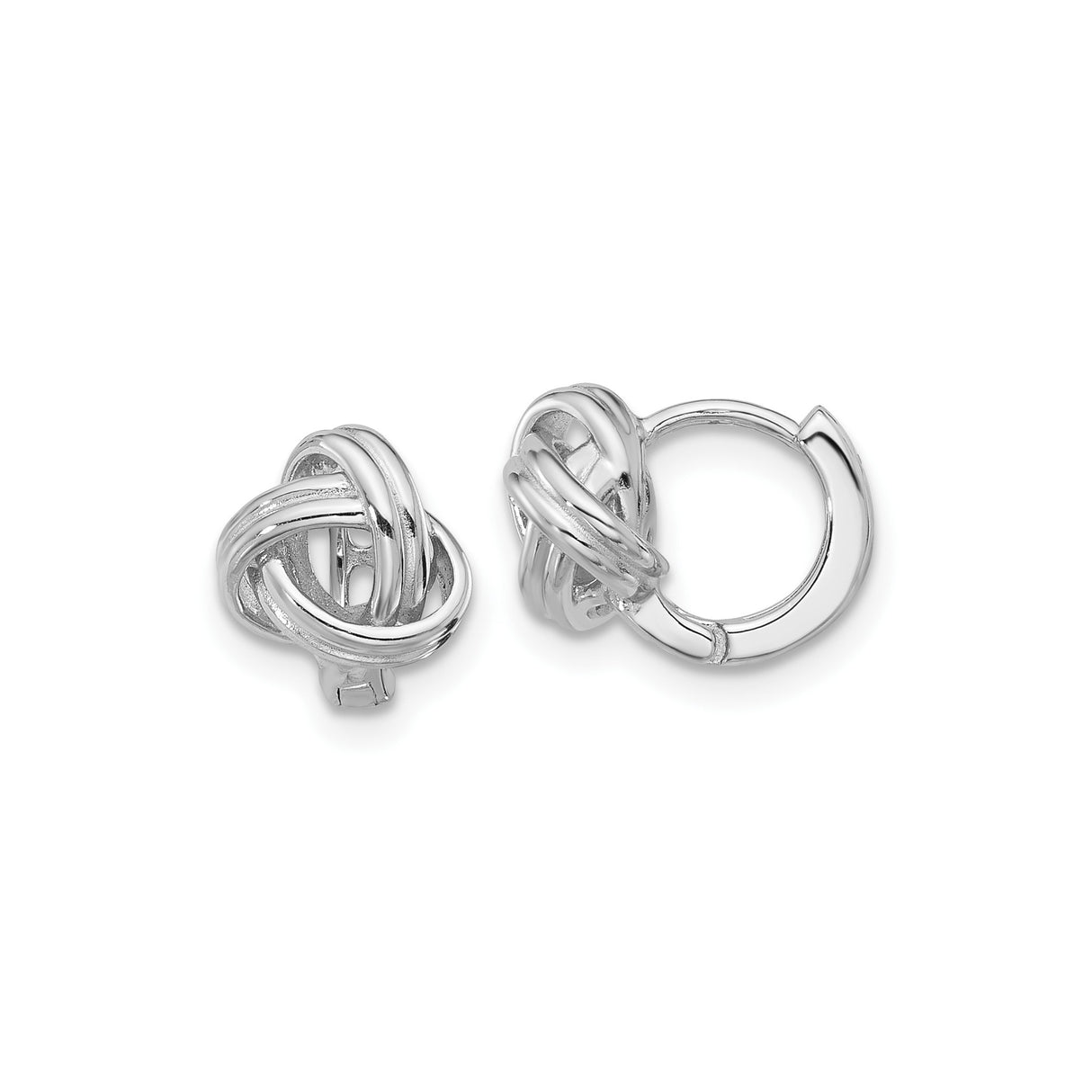 Sterling Silver Hoop Earrings with Love Knot Design, Symbol of Eternal Love and Unity for Women