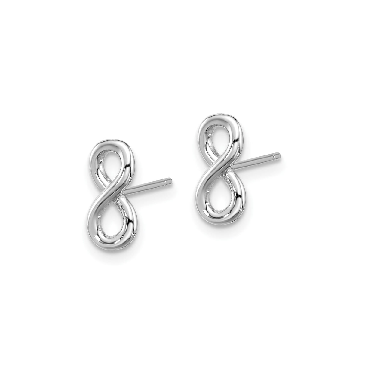 Sterling Silver Infinity Symbol Stud Earrings, Minimalist Timeless Design for Women