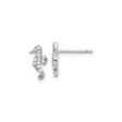 Sterling Silver Seahorse Stud Earrings with Cubic Zirconia, Ocean Theme for Women