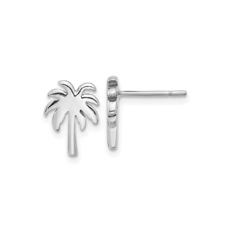 Sterling Silver Palm Tree Stud Earrings, Tropical Beach Vacation Style Jewelry for Women