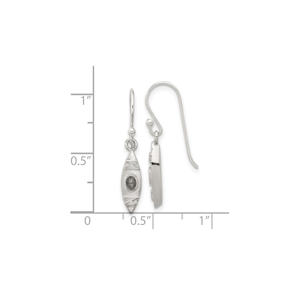 Sterling Silver Kayak Dangle Earrings with Realistic Canoe Design for Women
