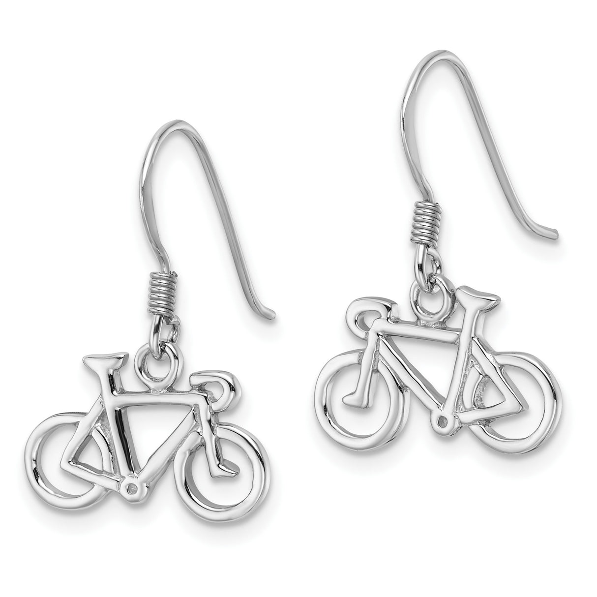Sterling Silver Bicycle Charm Dangle Earrings, Sporty Cycling Jewelry for Women