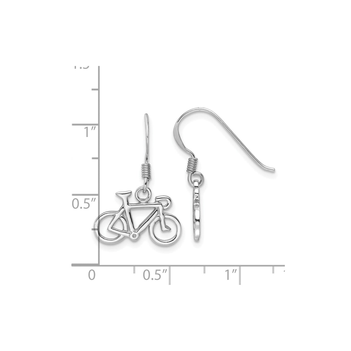 Sterling Silver Bicycle Charm Dangle Earrings, Sporty Cycling Jewelry for Women
