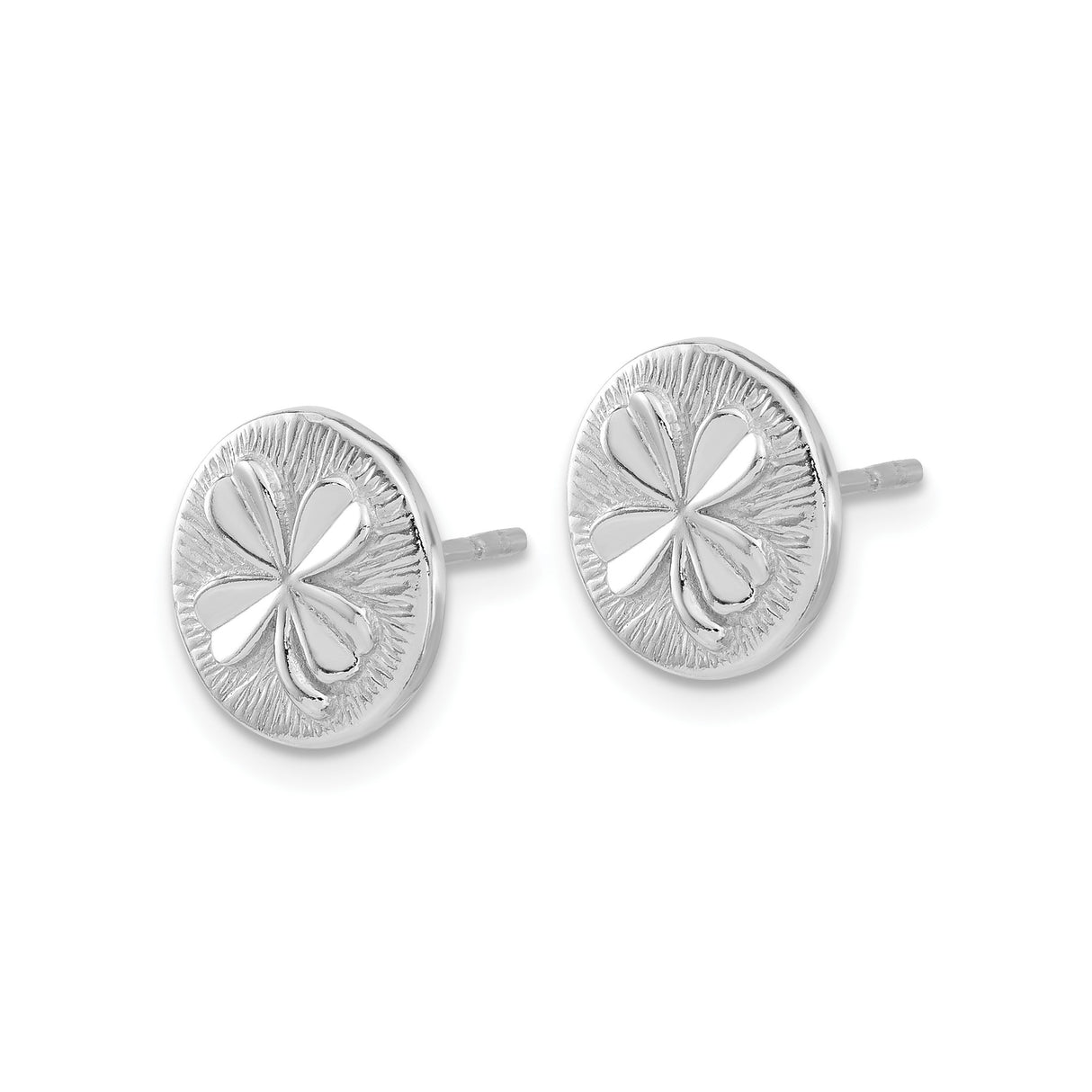 Sterling Silver Sand Dollar Stud Earrings, Coastal Textured Design, Nautical Beach Style for Women