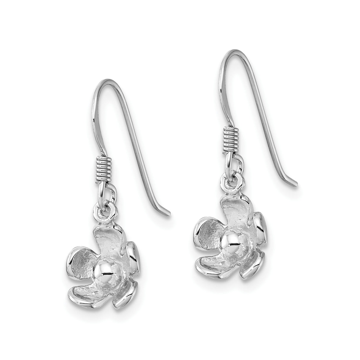 Sterling Silver Drop Earrings with Delicate Flower Petal Design for Women
