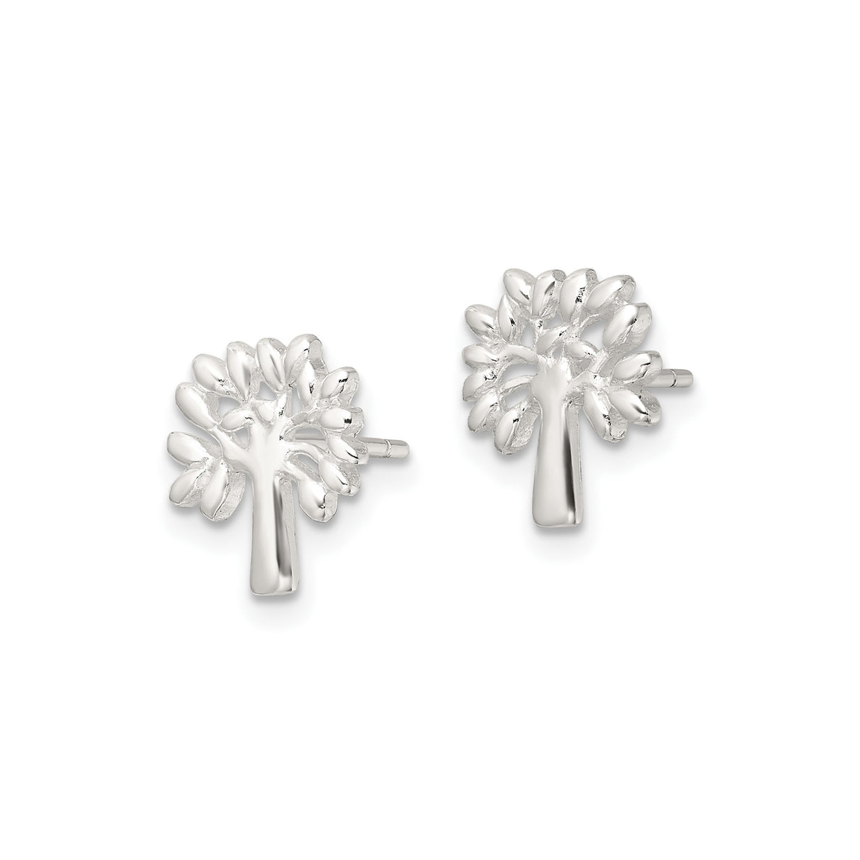 Sterling Silver Tree of Life Stud Earrings with Openwork Design for Women