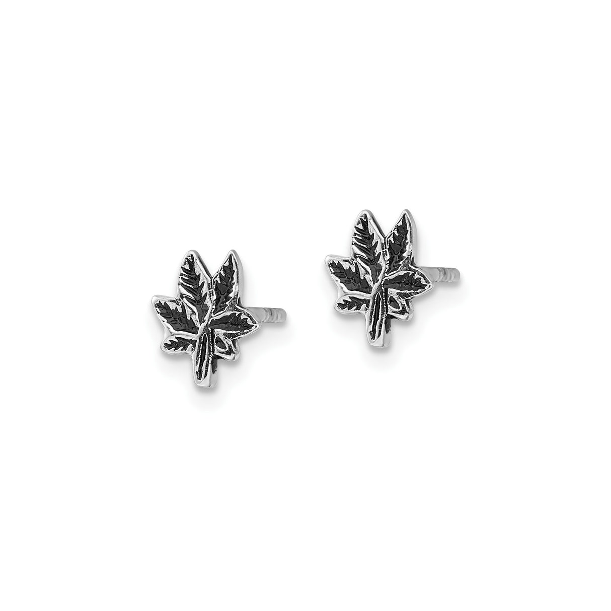 Sterling Silver Maple Leaf Stud Earrings, Nature Inspired Botanical Design, Unisex Casual Style