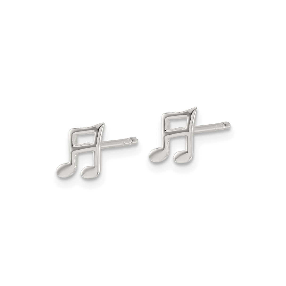 Sterling Silver Musical Note Stud Earrings, Minimalist Music Symbol Design for Women and Teens