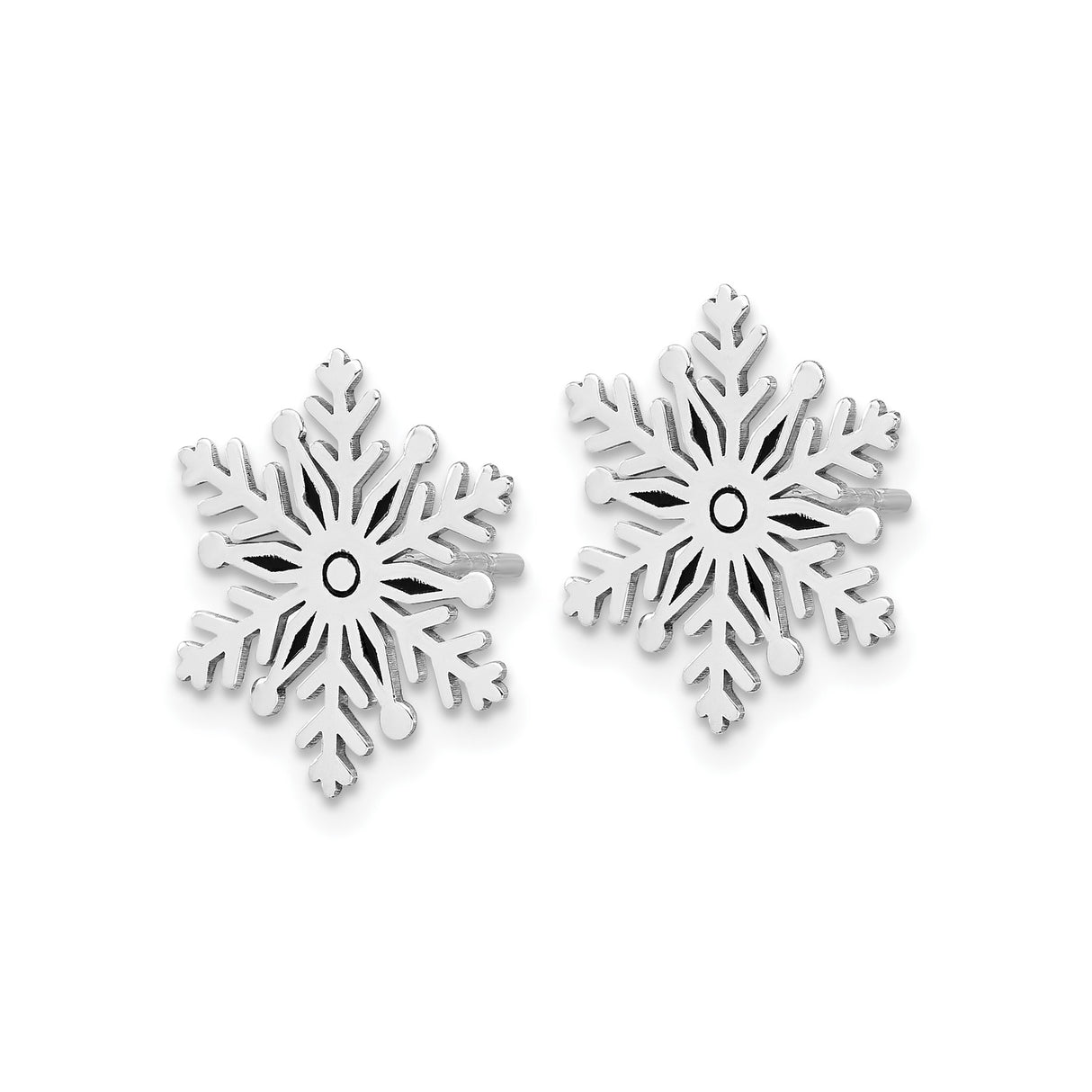 Sterling Silver Snowflake Stud Earrings, Delicate Winter Holiday Jewelry for Women