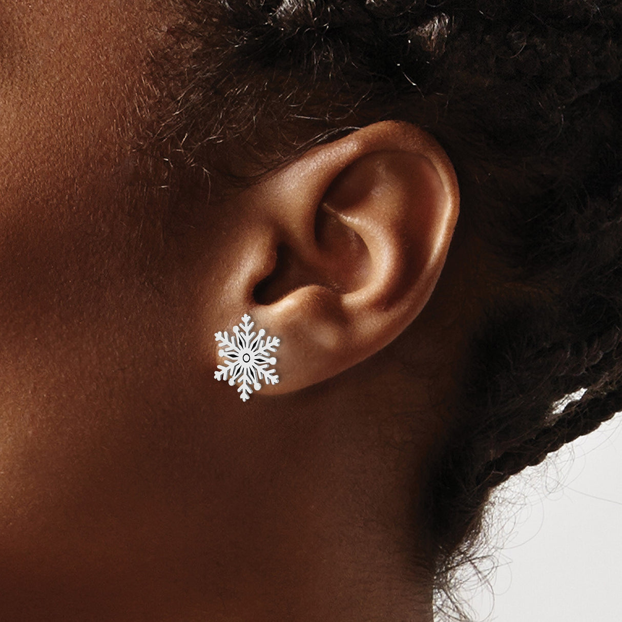 Sterling Silver Snowflake Stud Earrings, Delicate Winter Holiday Jewelry for Women