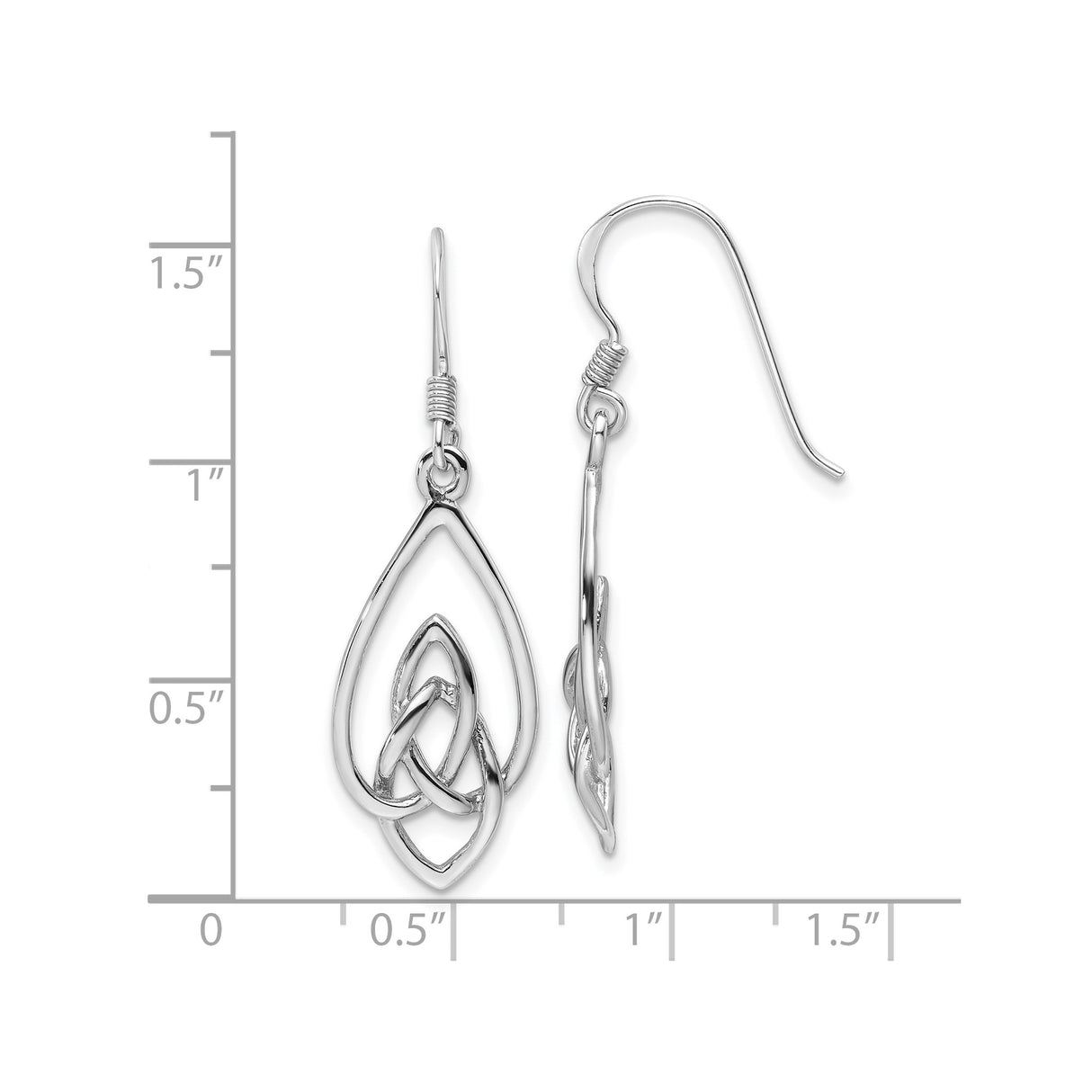Sterling Silver Teardrop Earrings with Celtic Knot Design for Women