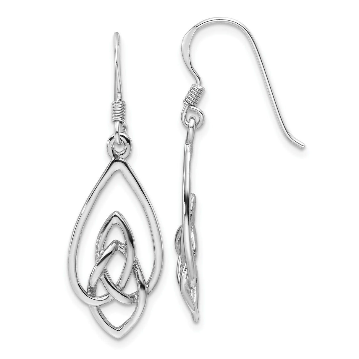 Sterling Silver Teardrop Earrings with Celtic Knot Design for Women