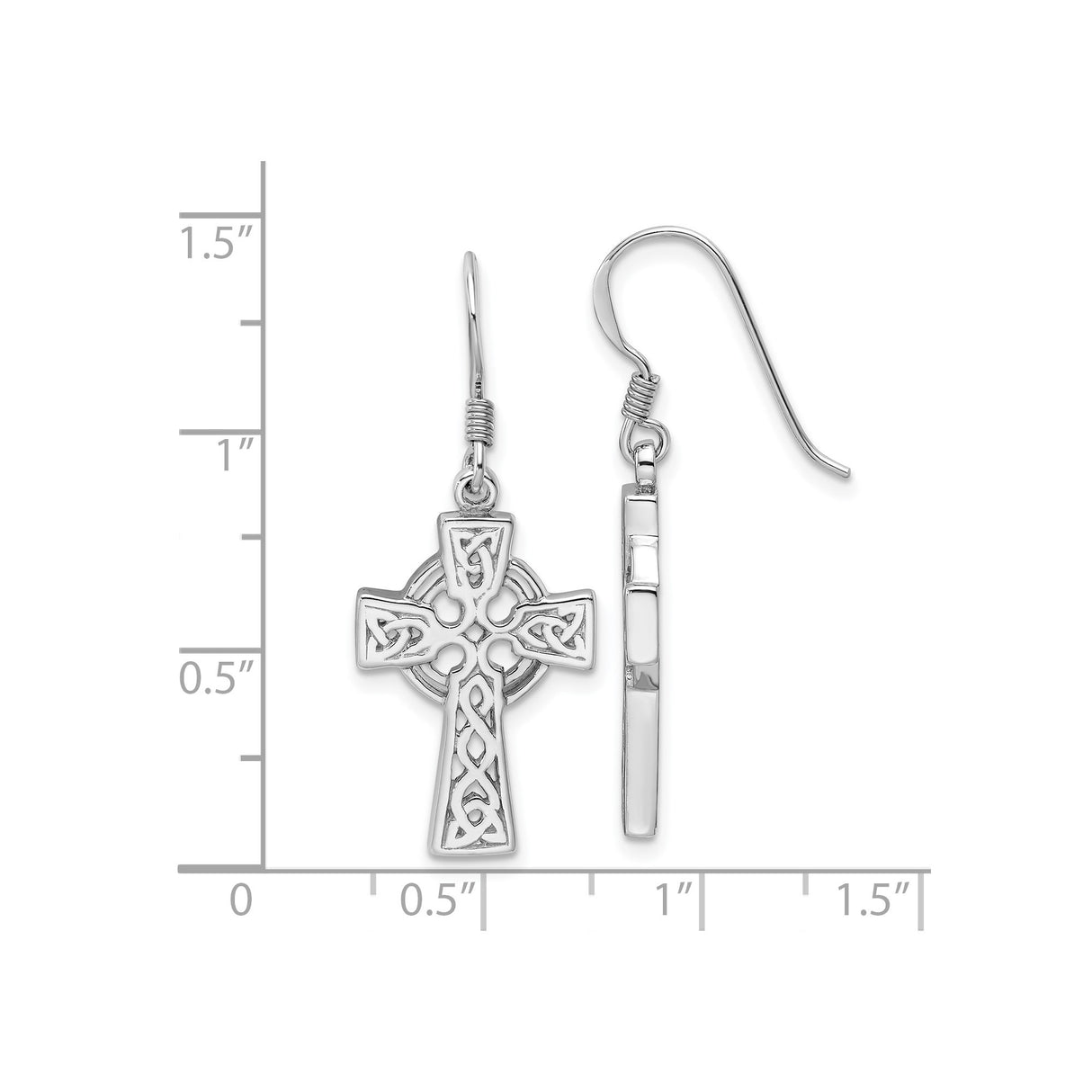 Sterling Silver Celtic Cross Pendant with Knot Motif and Halo Design