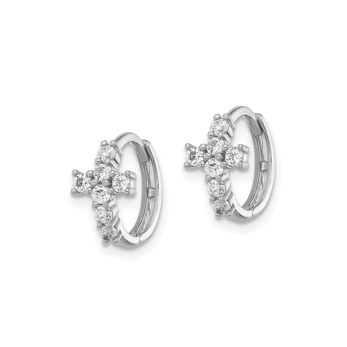 Sterling Silver Cross Pendant with Cubic Zirconia, Minimalist Gold Tone Finish, Unisex Faith Jewelry