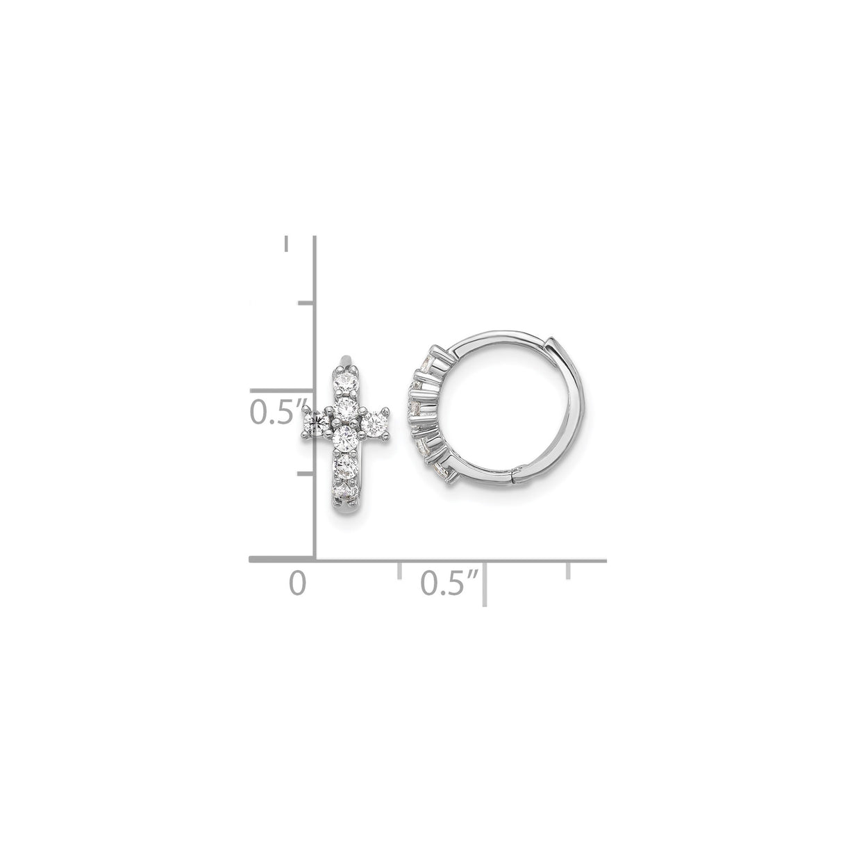 Sterling Silver Cross Pendant with Cubic Zirconia, Minimalist Gold Tone Finish, Unisex Faith Jewelry