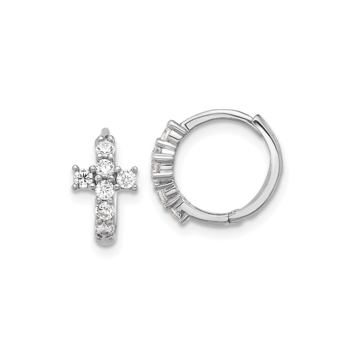 Sterling Silver Cross Pendant with Cubic Zirconia, Minimalist Gold Tone Finish, Unisex Faith Jewelry