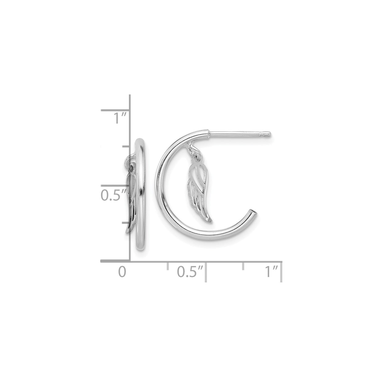 Sterling Silver Dangle Earrings with Angel Wing Charm, Spiritual Faith Jewelry for Women