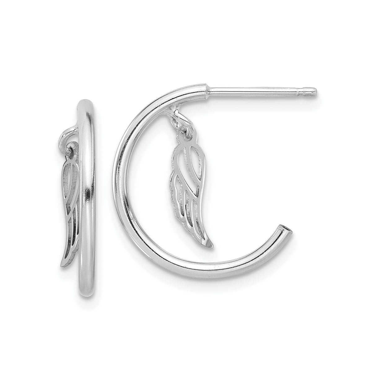 Sterling Silver Dangle Earrings with Angel Wing Charm, Spiritual Faith Jewelry for Women