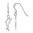 Sterling Silver Dolphin Dangle Earrings with Openwork Design, Ocean Animal Theme