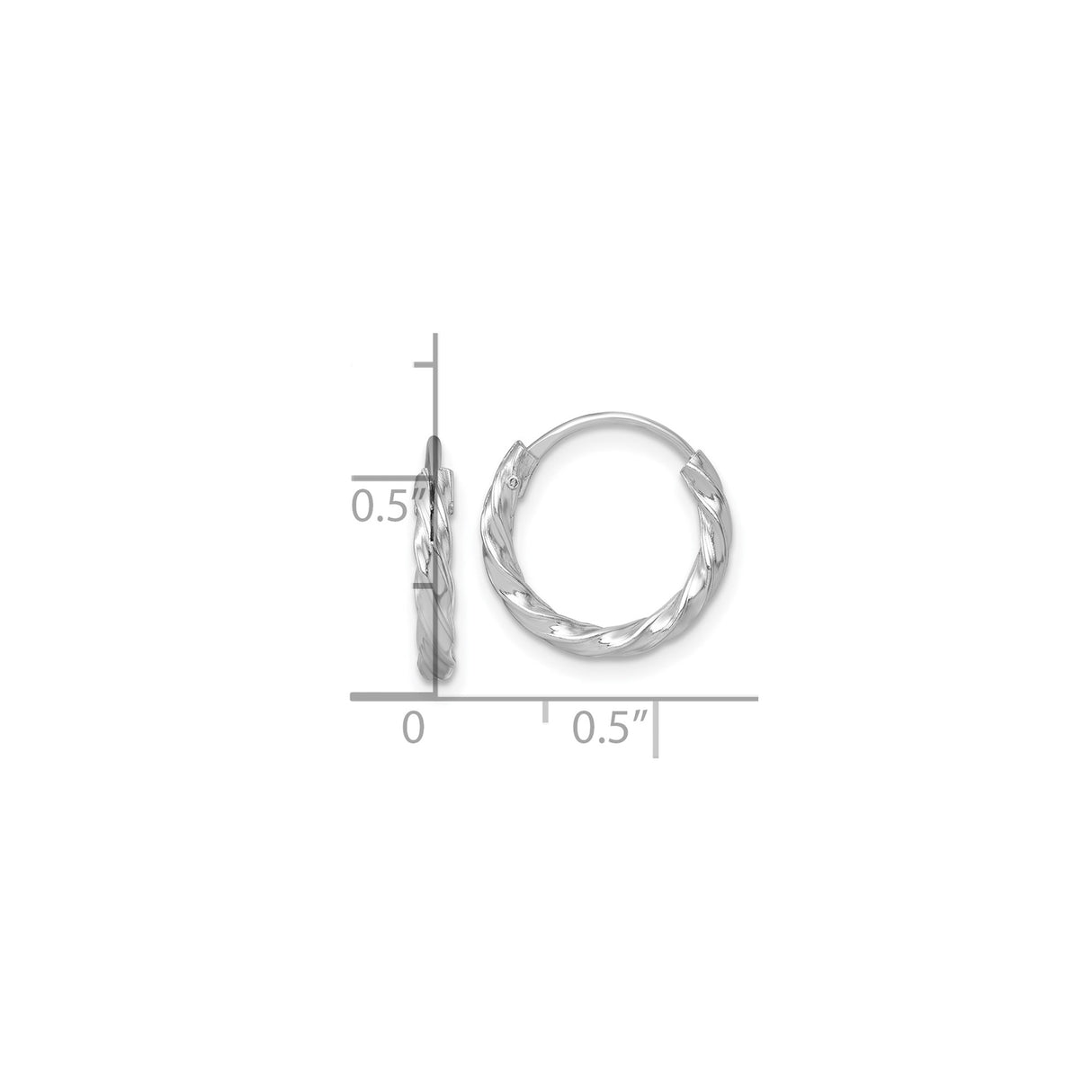 Sterling Silver Twisted Hoop Earrings, Polished Textured Round Design, Lightweight Modern Style