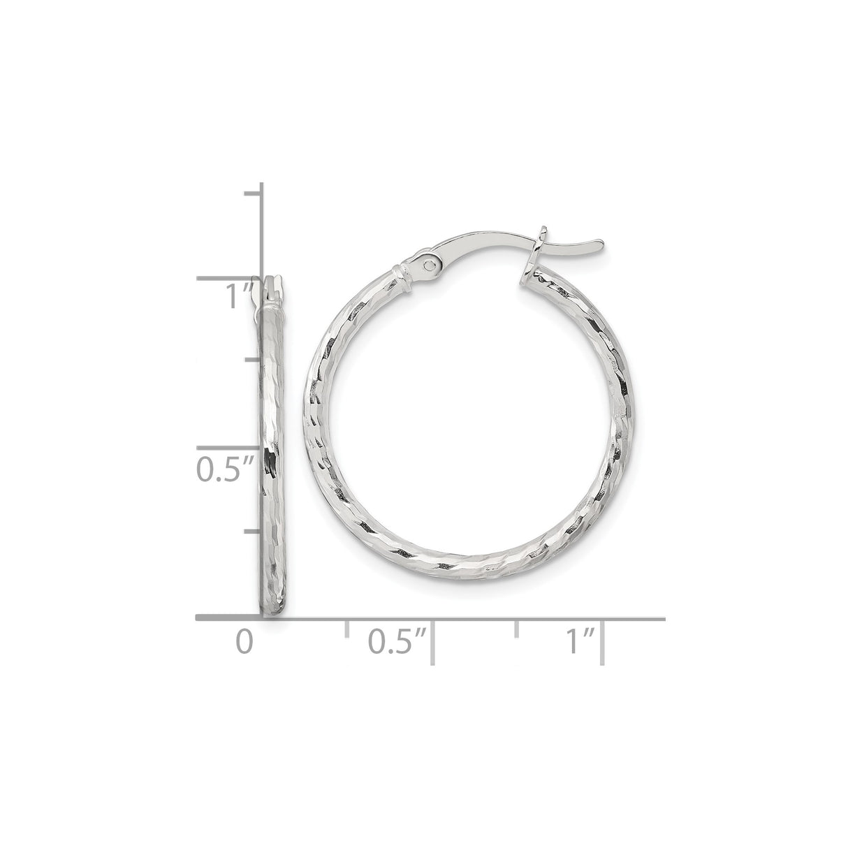 Sterling Silver Hoop Earrings, Lightweight Hammered Texture, Classic Minimalist Design for Women