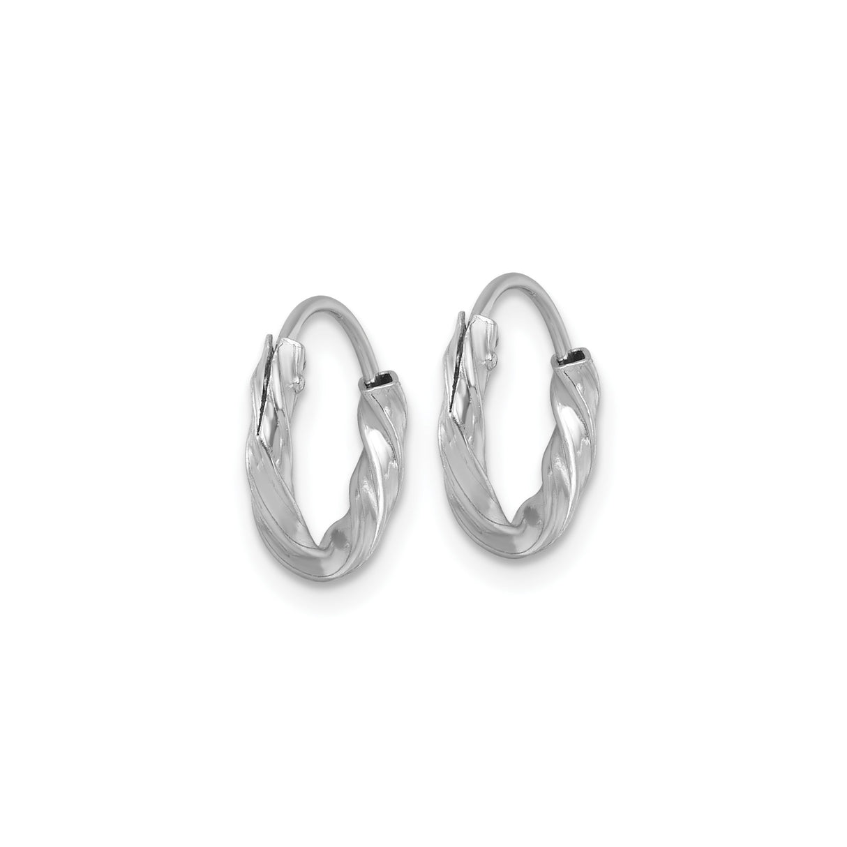 Sterling Silver Twisted Hoop Earrings, Braided Lightweight Round Minimalist Style for Women