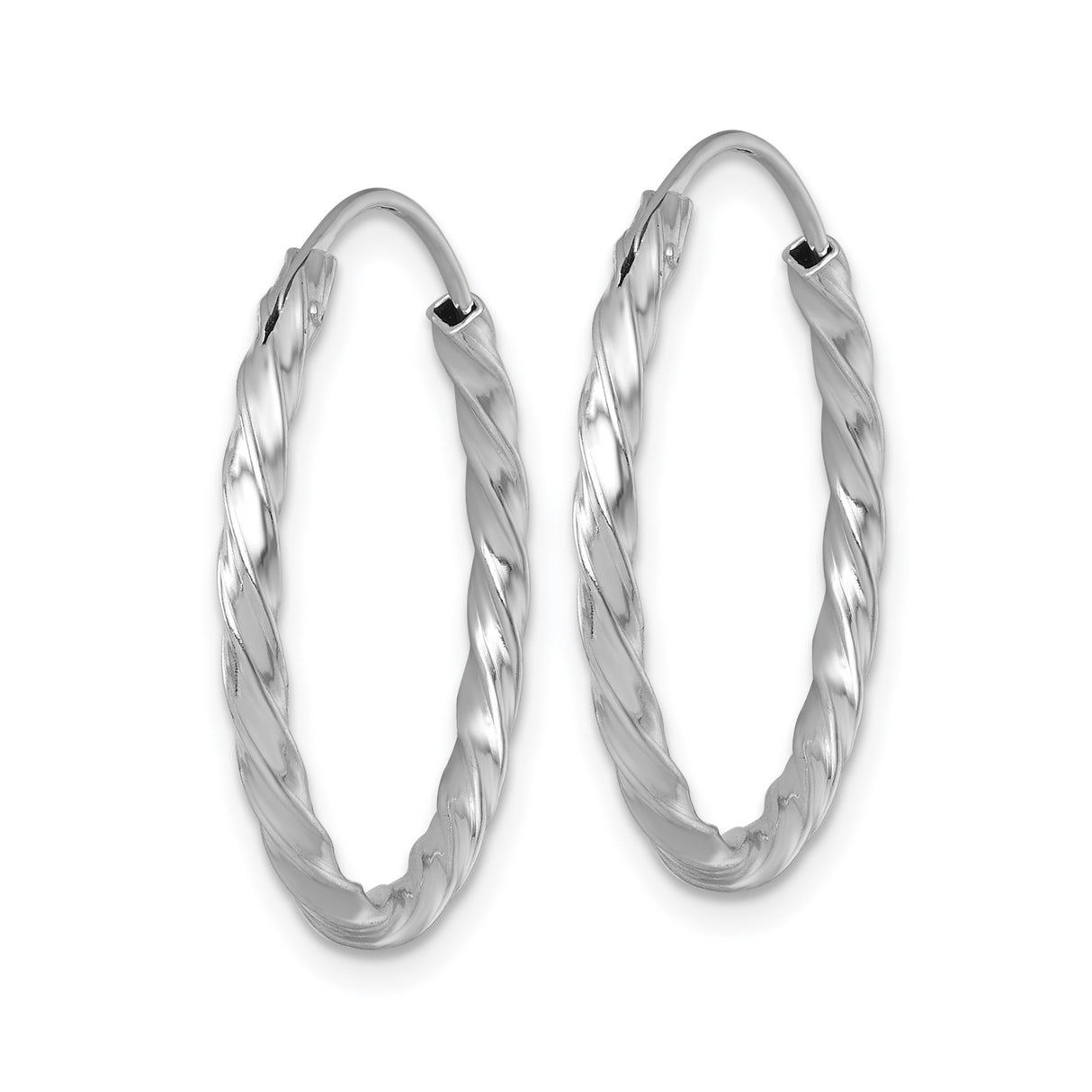 Sterling Silver Twisted Hoop Earrings with Polished Rope Design for Women