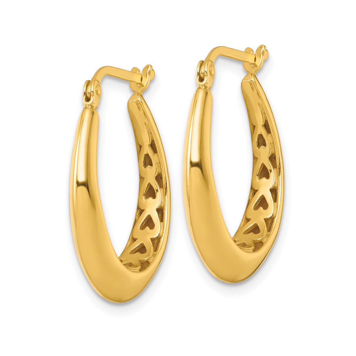 Sterling Silver Gold-Plated Teardrop Hoop Earrings, Sleek Tapered Oval Design for Women