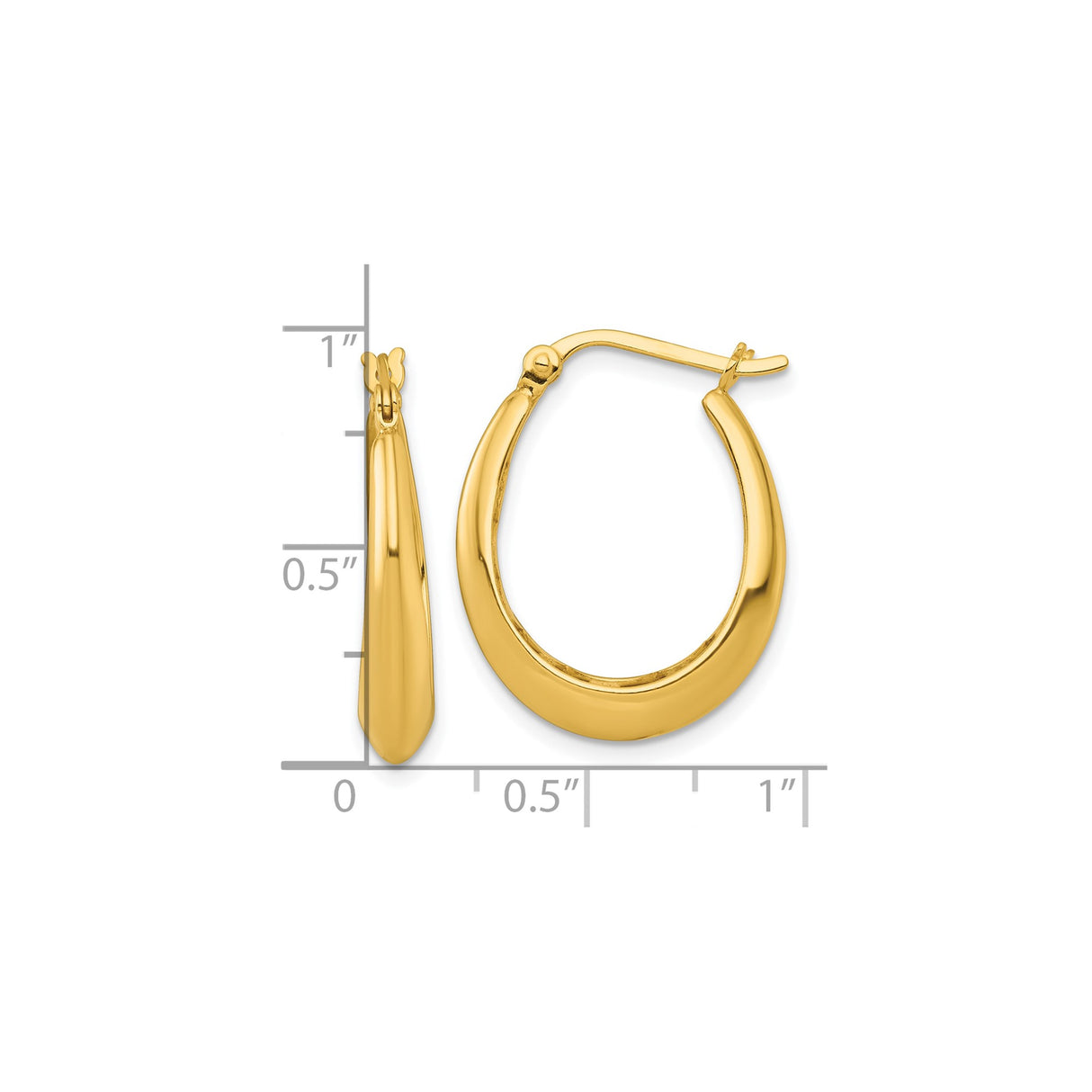 Sterling Silver Gold-Plated Teardrop Hoop Earrings, Sleek Tapered Oval Design for Women