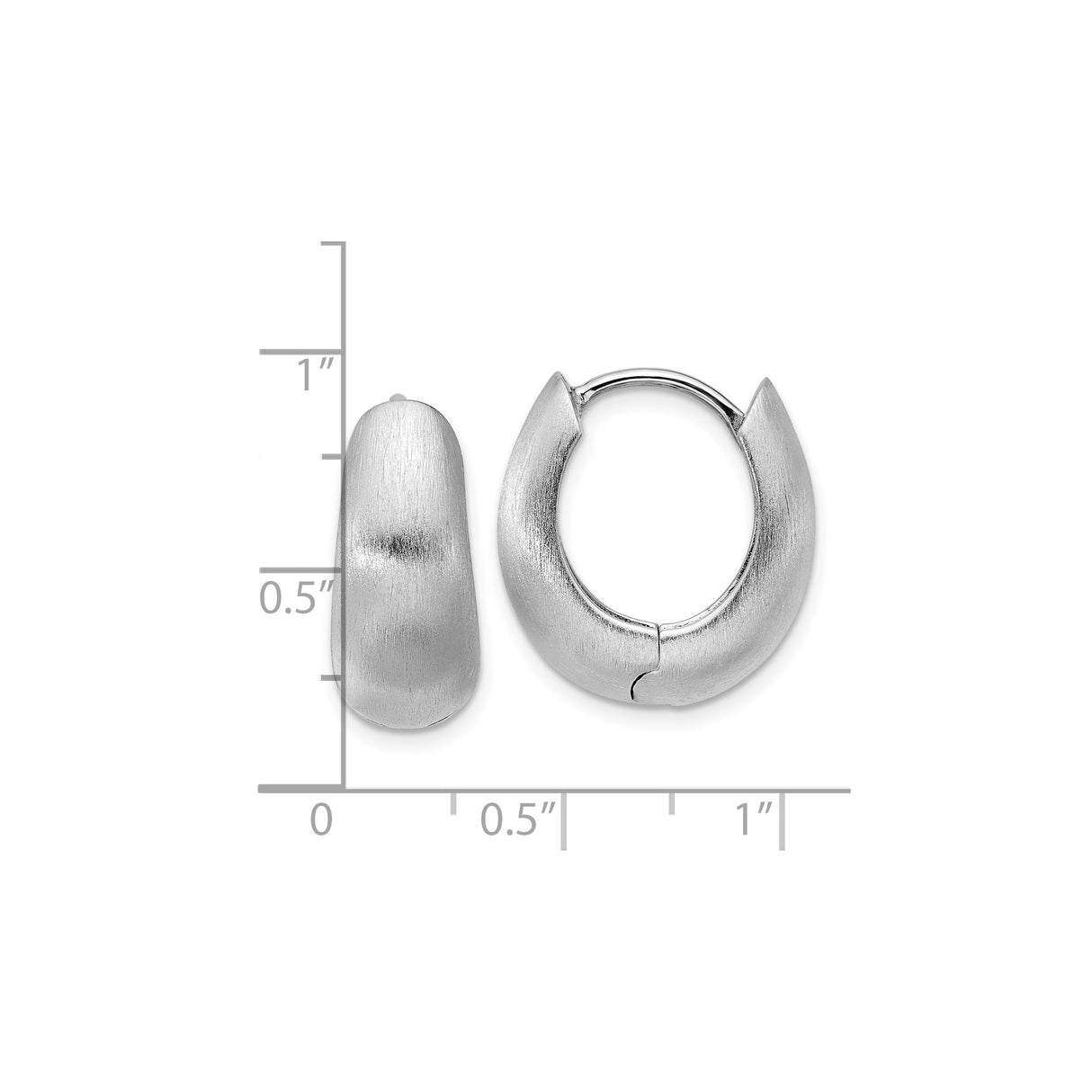 Sterling Silver Oval Hoop Earrings with Brushed Matte and Polished Finish, Minimalist Design