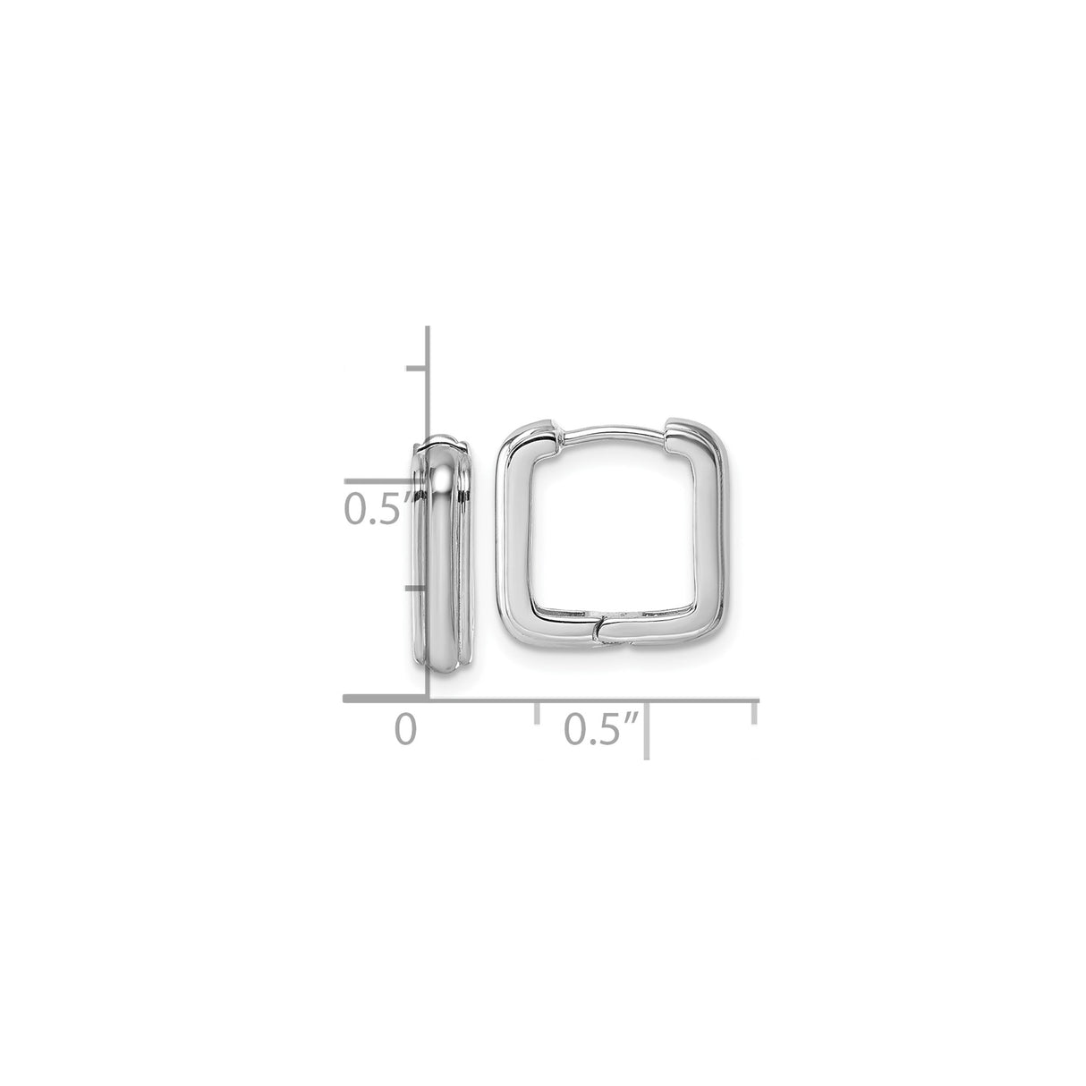 Sterling Silver Square Hoop Earrings, Rhodium Plated Geometric Design, Hypoallergenic for Sensitive Ears