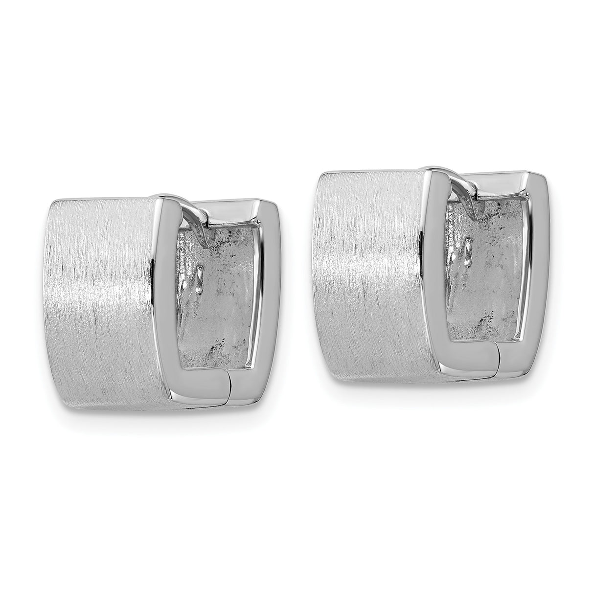 Sterling Silver Mens Square Hoop Earrings with Brushed Satin Finish, Modern Minimalist Style