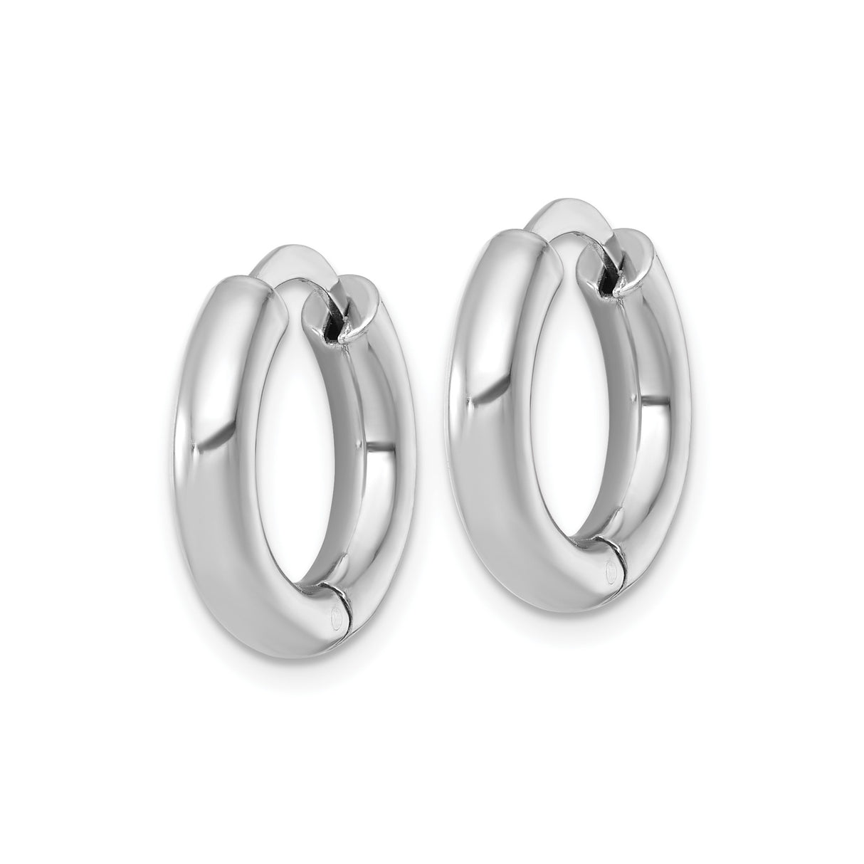 Sterling Silver Hoop Earrings, Polished Rounded Design with Smooth High-Shine Finish