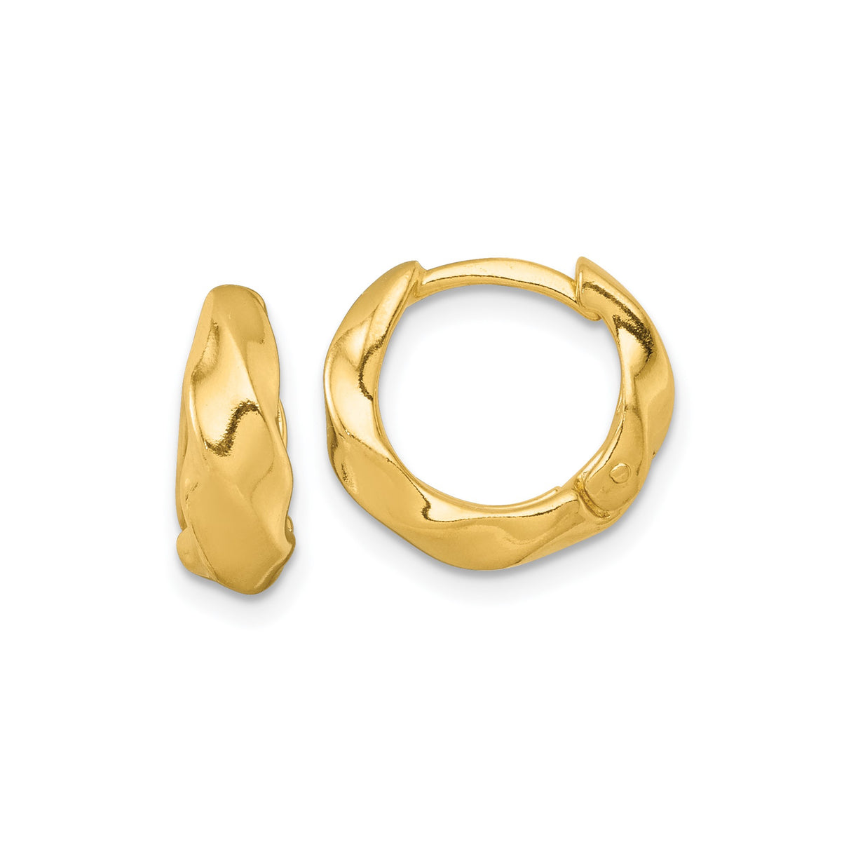 Sterling Silver Twisted Hoop Earrings, Gold Plated Chunky Huggie Hoops, Modern Minimalist Style